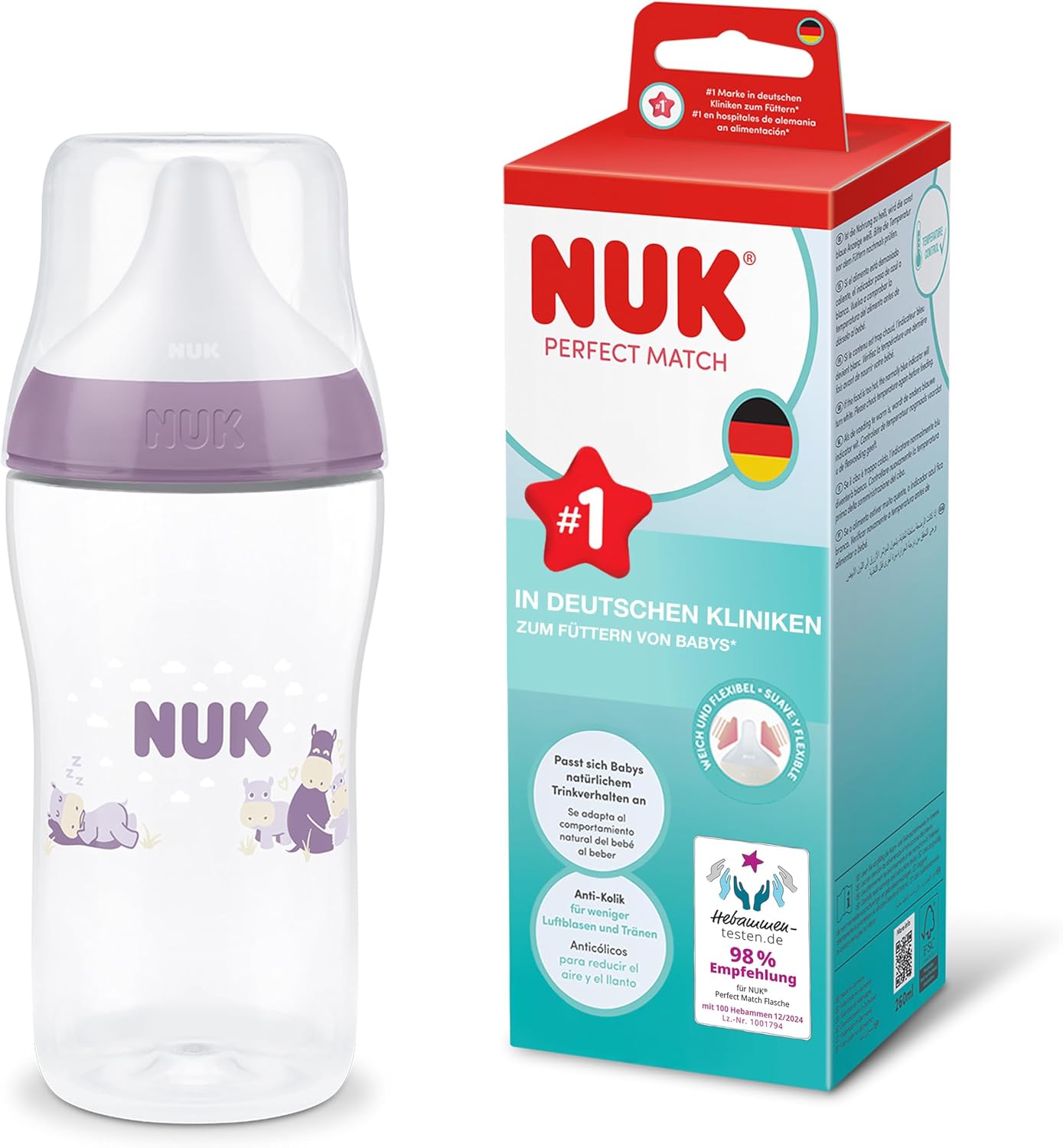 NUK Perfect Match butelka antykolkowa 260 ml 3m+