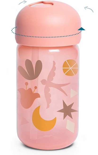 SUAVINEX Szívószálas Tanulópohár, cseppmentes pohár szívószállal, 340 ml, 18 hónap+