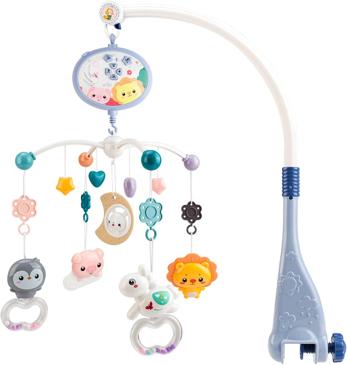 AMY & BENTON giostrina con carillon e proiettore per lettino + telecomando