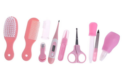 BABY CARE KITbaby care kit 10 itemsage 0 +colour pinknew-build conditionVisually the accessories are in very