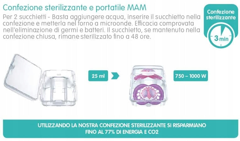 MAM PERFECT NIGHT chupete calmante x2 0-6m + caja