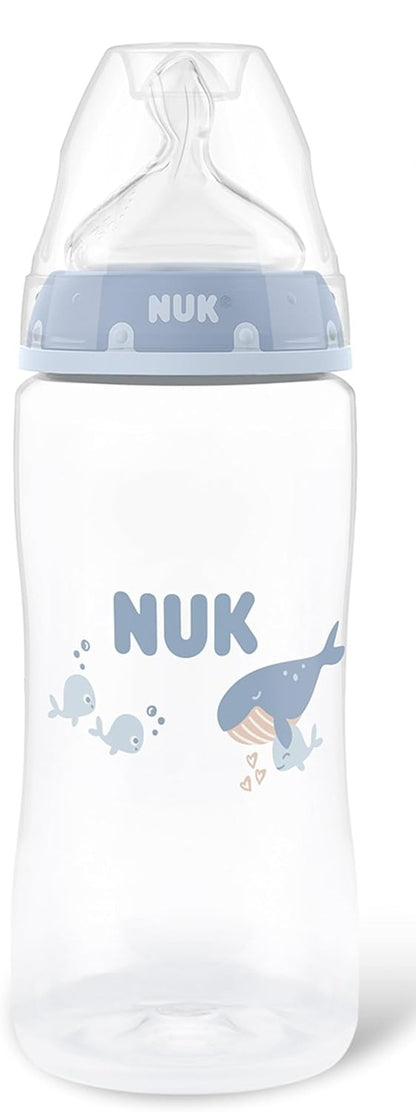 NUK First Choice cumisüveg 300 ml, M méretű, közepes folyású cumifej, 3 hó+, BALEIN