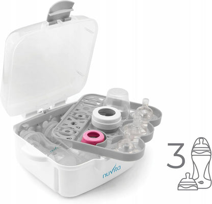 NUVITA 1085 stérilisateur micro-ondes pour 3 biberons et accessoires