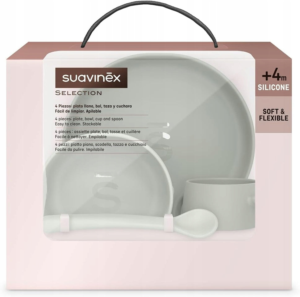 SUAVINEX Selection set de vase din silicon 4 piese 4m+