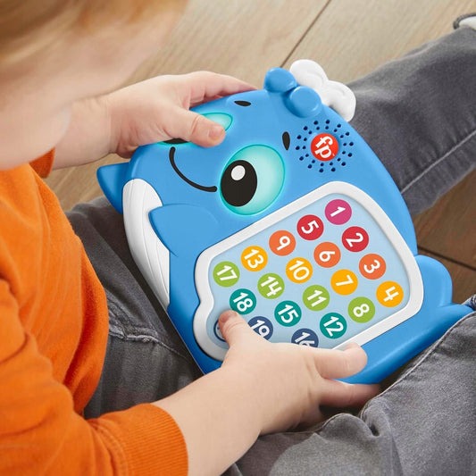 FISHER-PRICE interaktív FÉNYEKET ADÓ BÁLNA 120 dallammal és mondattal, NÉMET NYELVŰ