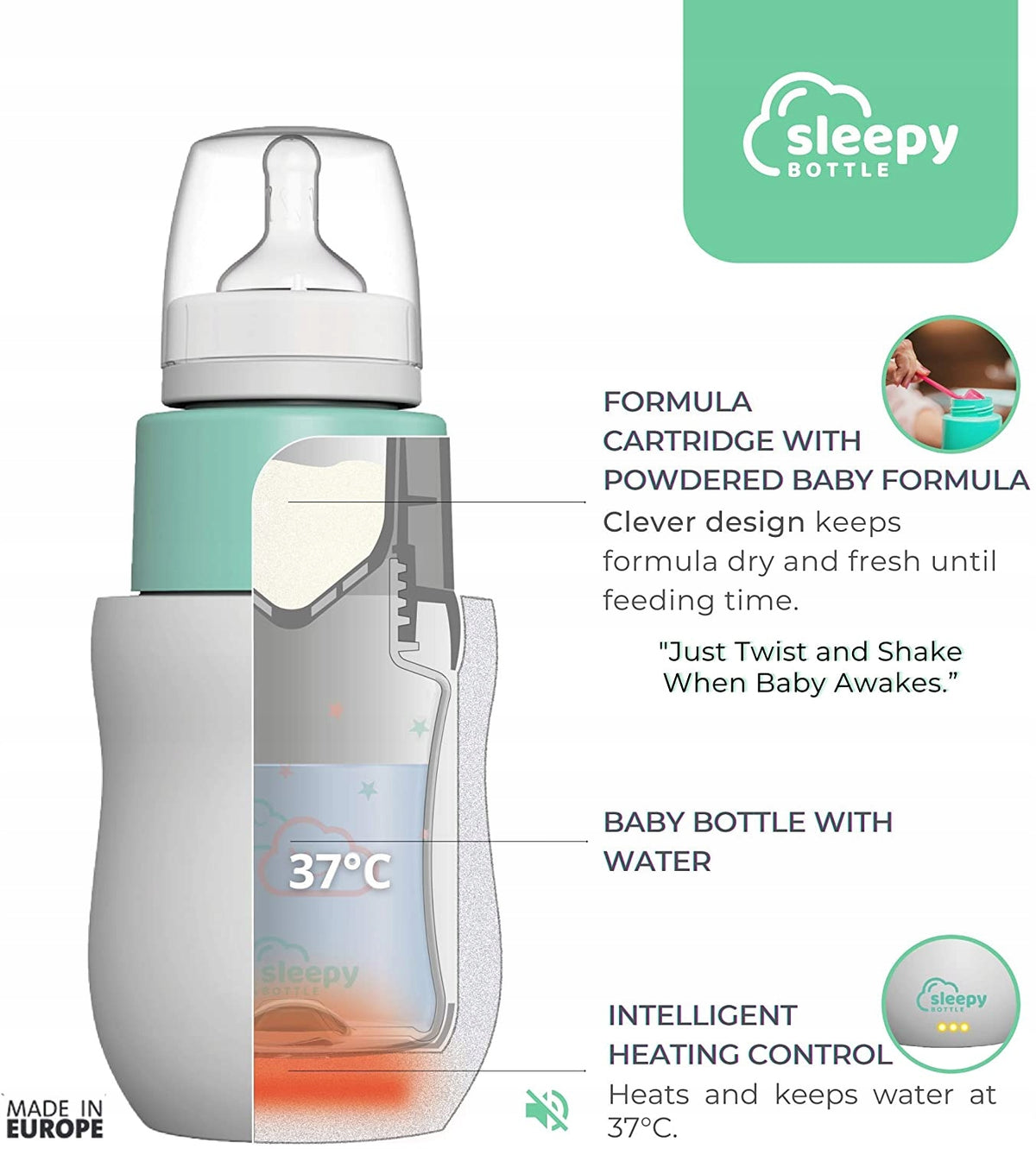 SLEEPY BOTTLE štartovacia sada ohrievač s fľašou