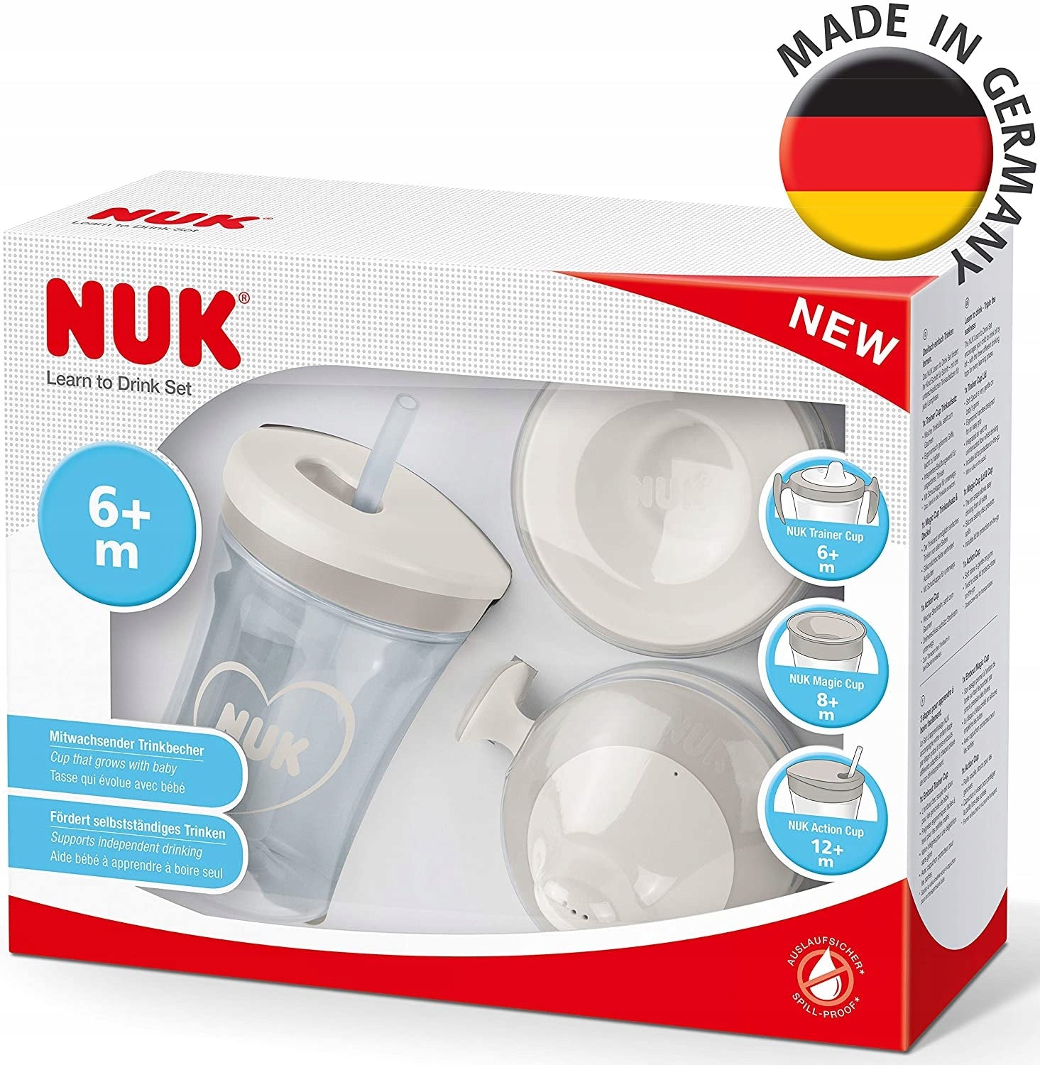 NUK zestaw do nauki picia kubek + 3 ustniki