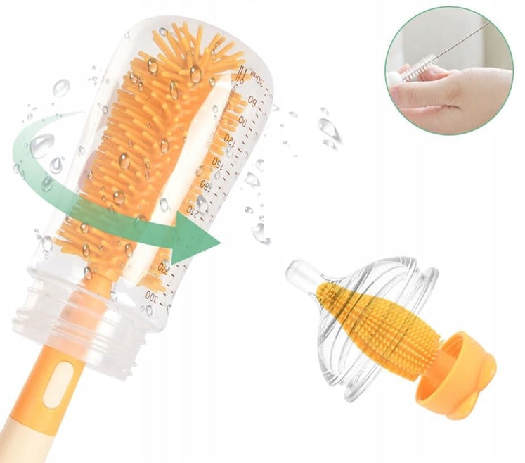 VICLOON 3 az 1-ben szilikon cumisüveg, cumi és szívószál tisztító kefe 28 cm