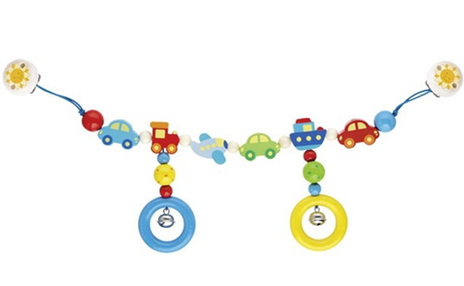 HEIMESS drevená závesná hračka so zvončekmi na kočík, postieľku alebo autosedačku, 40 cm