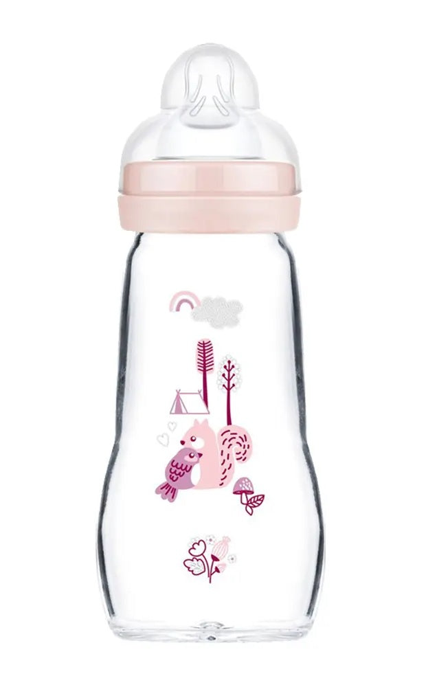 MAM Feel Good üveg cumisüveg 260 ml, 2 hónapos kortól, 2-es méretű cumifej LAS