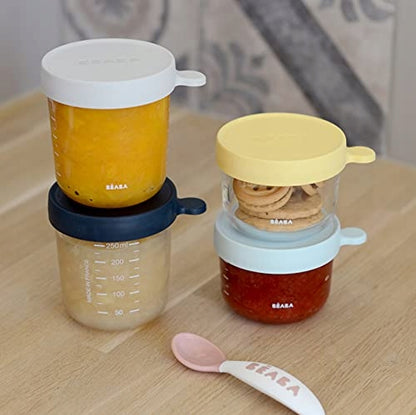 BEABA üveg tároló edény 2 x 150 ml, 2 x 250 ml