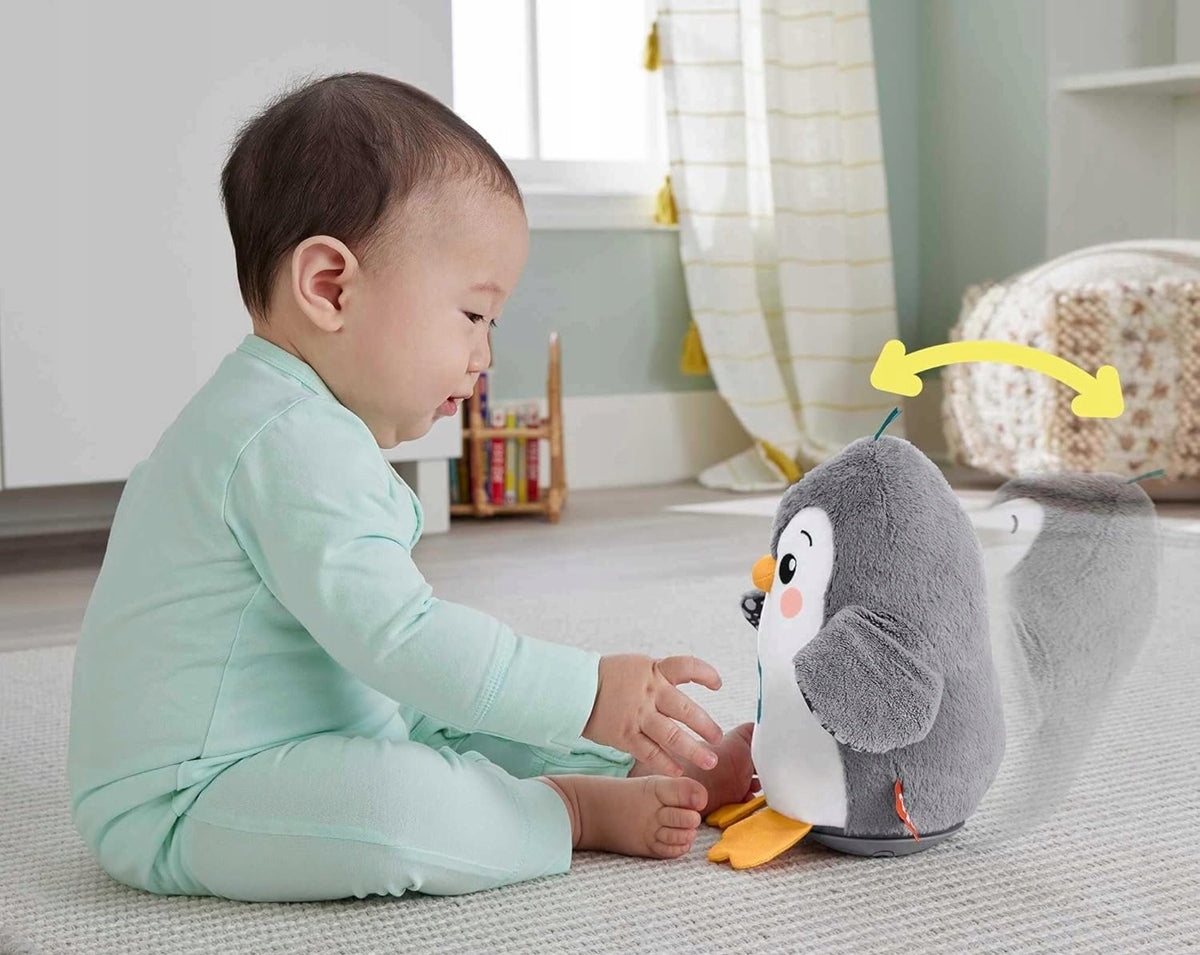 FISHER-PRICE HNC10 zenélő billegő pingvin, 21 cm