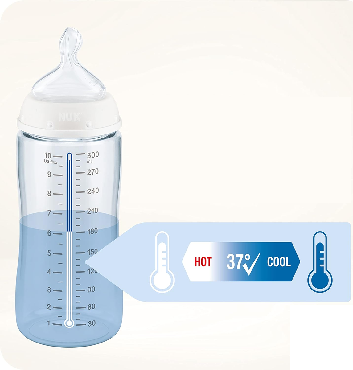 NUK First Choice üveg cumisüveg 240 ml-es M-es cumifejjel, 3 hónapos kortól – TENGERI CSIKÓ