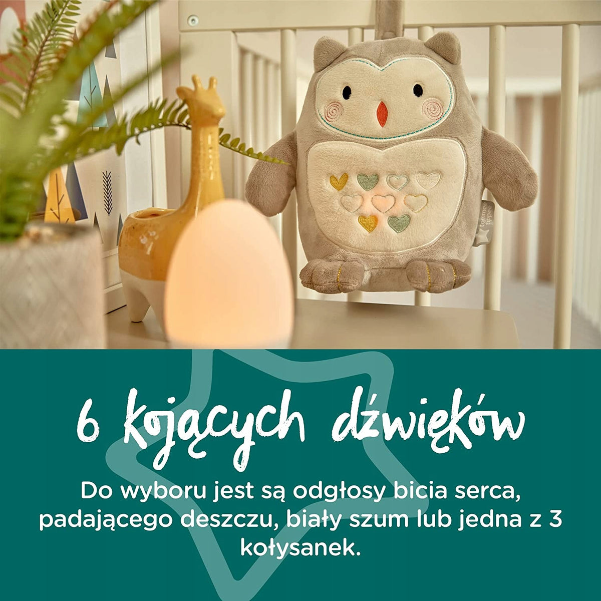 TOMMEE TIPPEE Sowa Ollie PLÜSSJÁTÉK hangokkal, lámpa nélkül