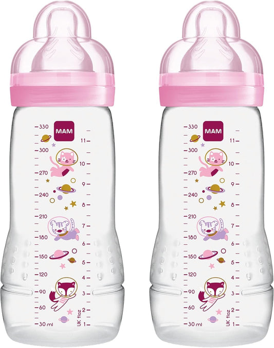 MAM Easy Active cumisüvegkészlet, 330 ml, 4 hónapos kortól, 2-es cumifej, KOSMOS
