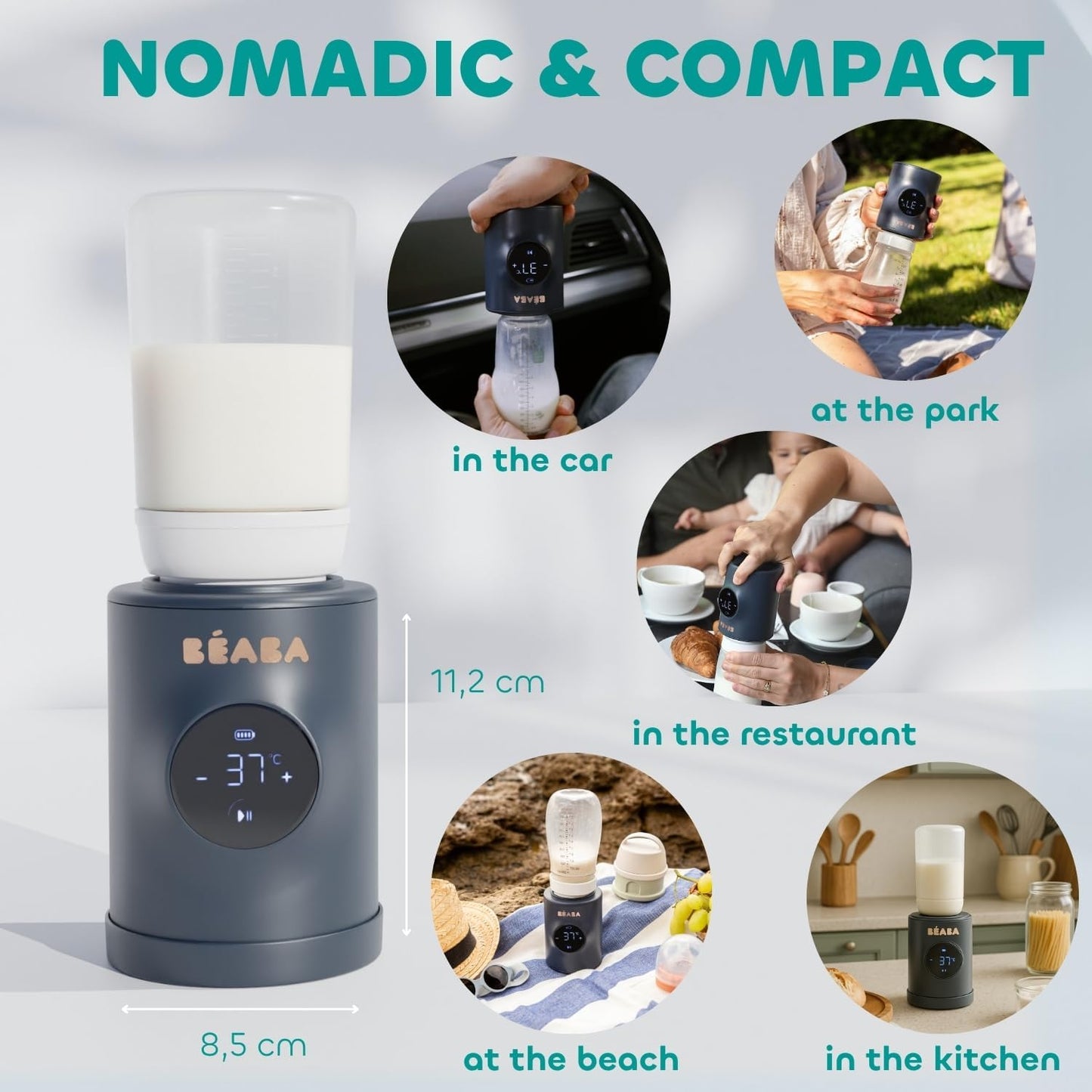 BÉABA Milk Nomad hordozható cumisüveg-melegítő