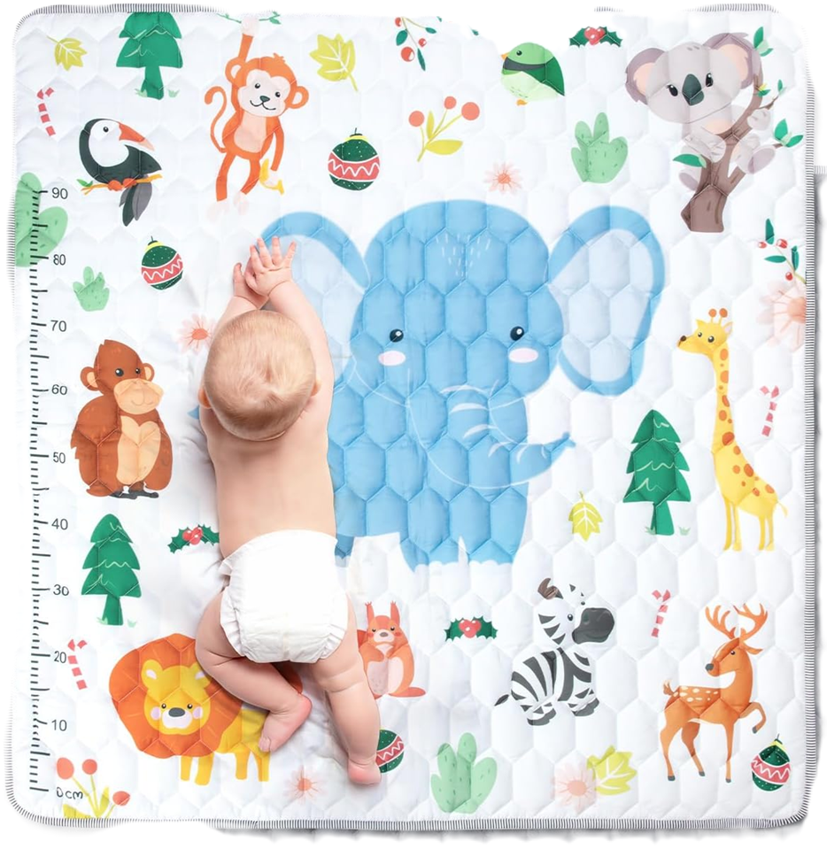 Tapis de jeu pour bébé FUNSLAND avec toise de croissance 127x127cm