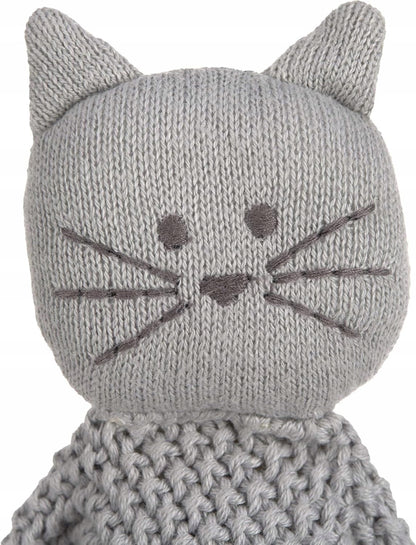 LASSIG Little Chums dzianinowy komforter przytulanka KOT 26 cm "N