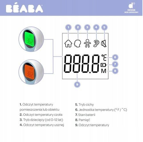 BEABA Thermospeed ÉRINTÉS NÉLKÜLI HŐMÉRŐ LCD kijelzővel