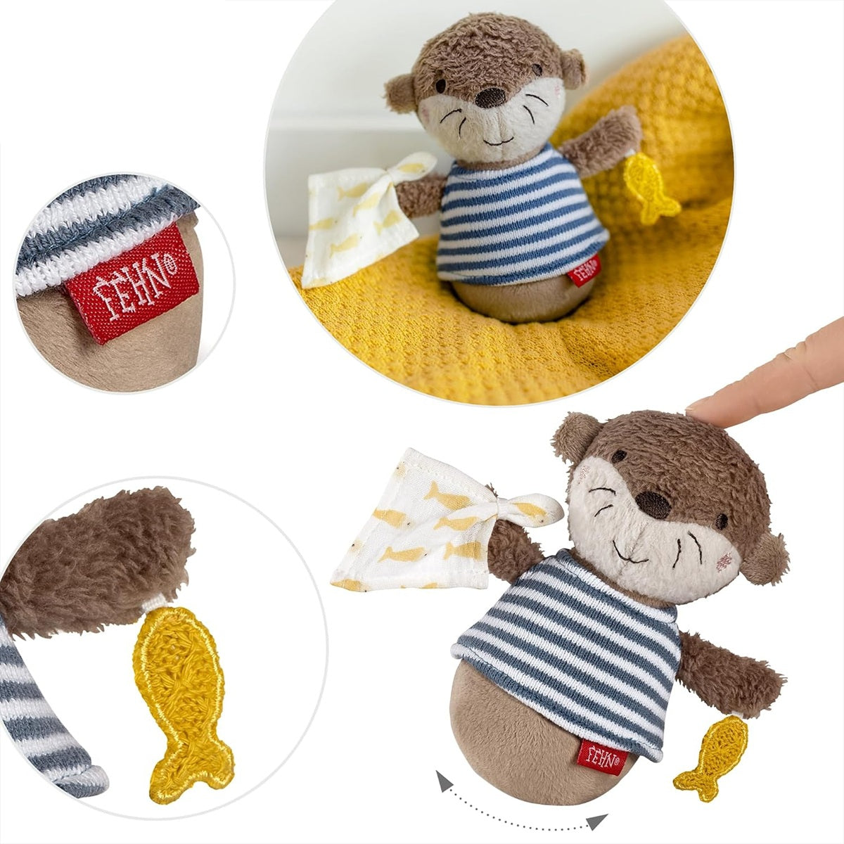 FEHN Wobbly Toy WIDRA αξεπέραστο παιχνίδι με κουδουνίστρα 15 εκ.