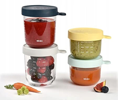 BEABA üveg tároló edény 2 x 150 ml, 2 x 250 ml