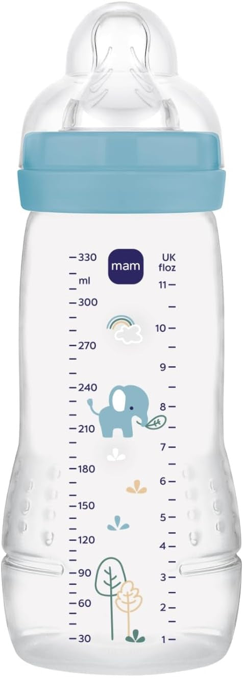 MAM Easy Active cumisüveg 330 ml, 4-es cumifej, 6 hó+ Elefánt