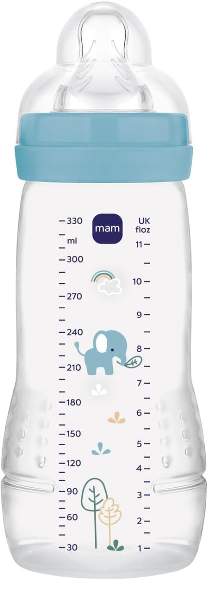 MAM Easy Active cumisüveg 330 ml, 6 hó+, 4-es cumifej, nagyon gyors folyás, ELEFÁNT