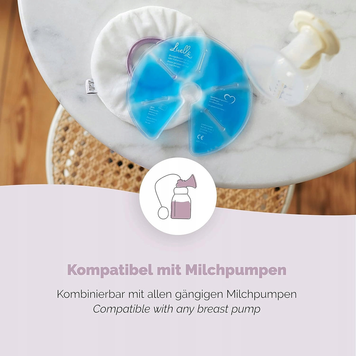 LIVELLA kompresser x 2 gelkompresser för brösten 3i1