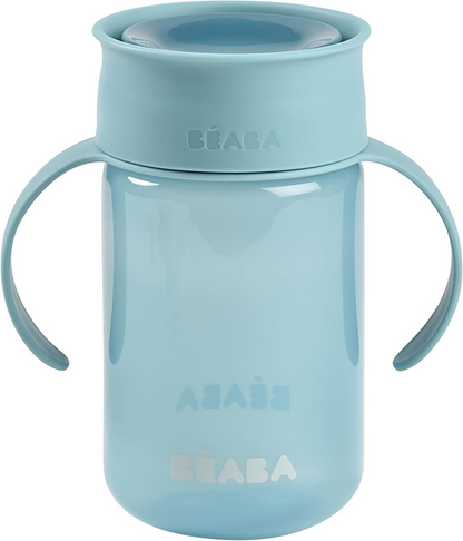 Cana de antrenament BEABA, cană anti-vărsare 360° 340 ml 12 luni+