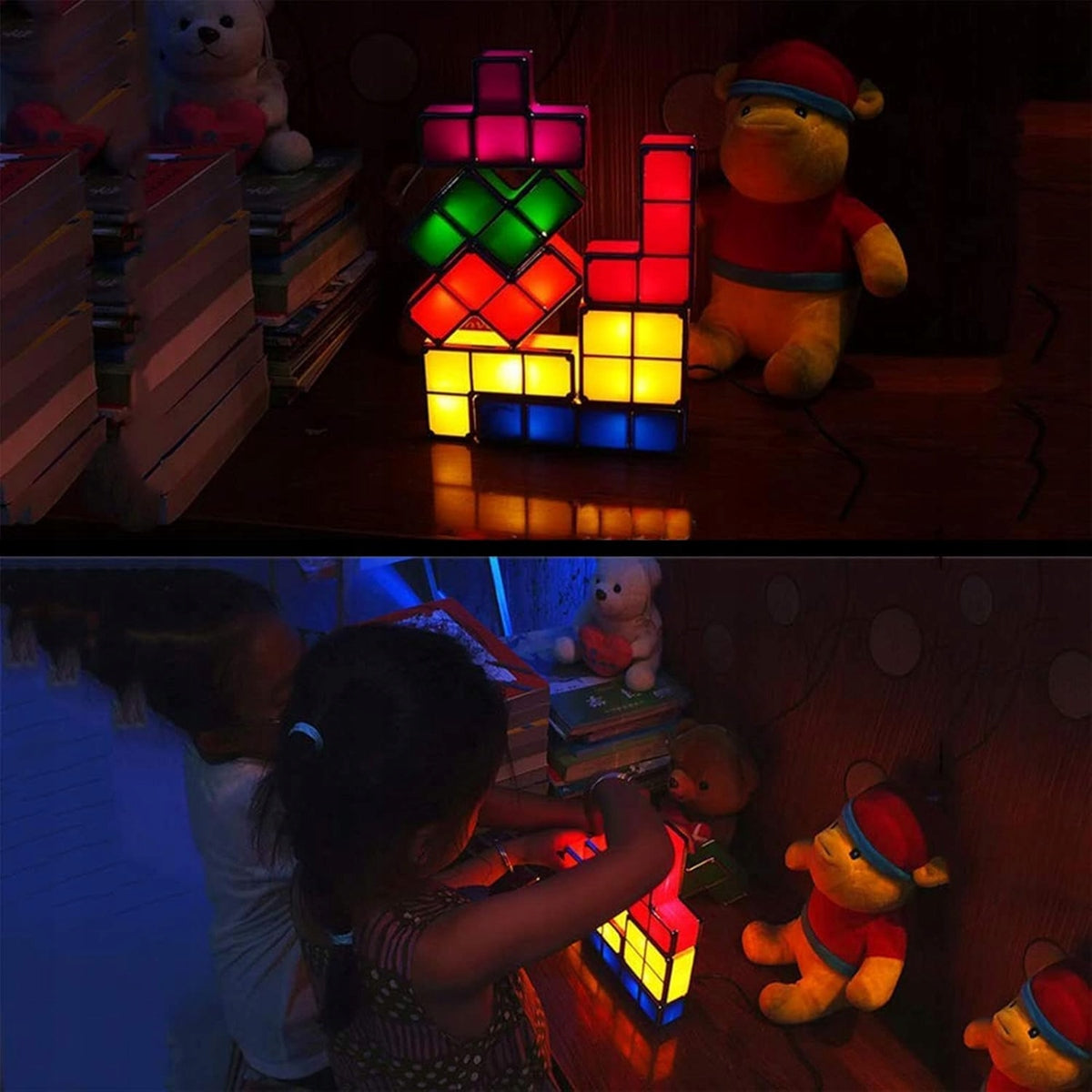 JUSTUP The Magic Block LED éjjeli lámpa 7 elem 7 szín TETRIS