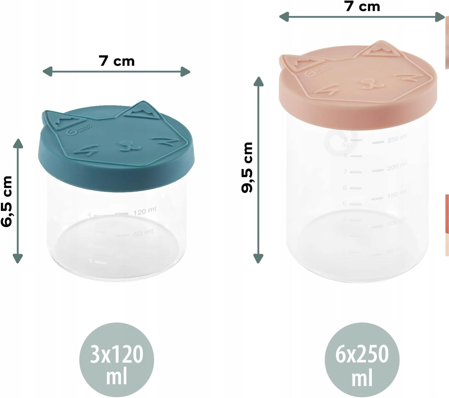 BABYMOOV ISY BOWLS üvegtárolók 6x250 3x120