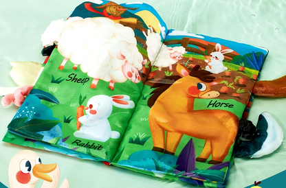 HAHALAND Farm Animal Tails livre sensoriel SUSPENSION 12,5 x 22 cm