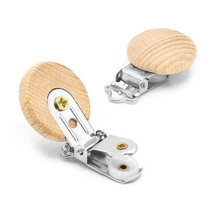 RUBY clip in legno per catenella portaciuccio 10 pezzi