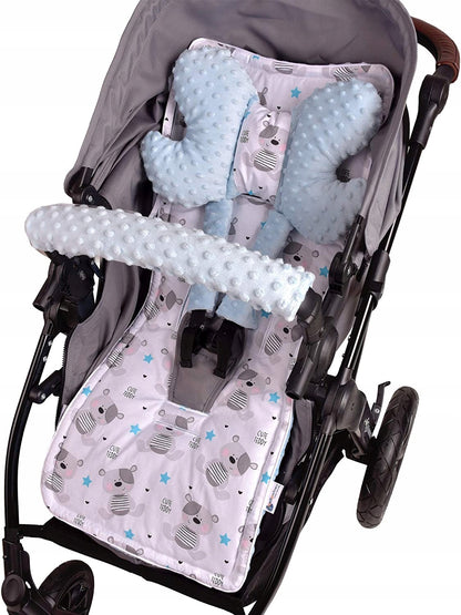 MEDI PARTNERS inserto per passeggino farfalla copertina cuscino 4 pezzi MINKY