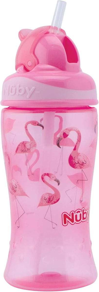 NUBY Flip-it Cup kubek niekapek ze słomką 12 m+ 360 ml