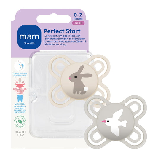 MAM Perfect Start szilikon cumi 0–2 hónapos korig, 2 db