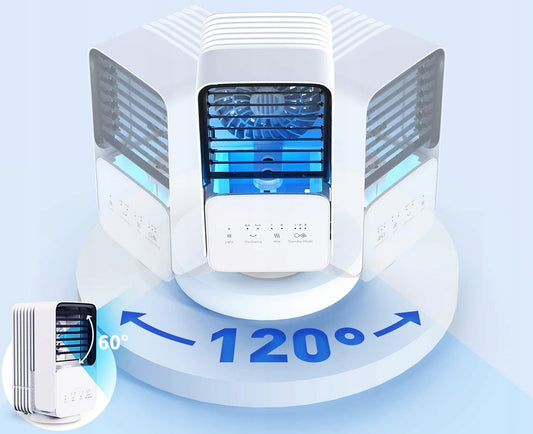OMISOON Air Cooler mini climatizator 700 ml cu panou tactil și lampă
