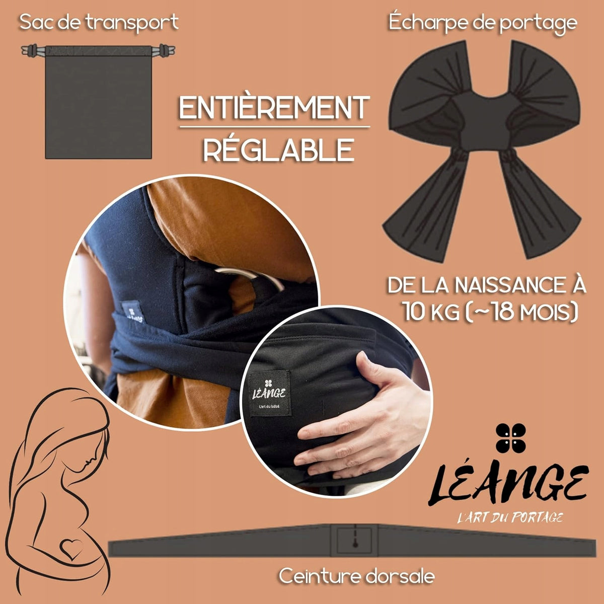 LEANGE baby wrap/carrier for carrying a child