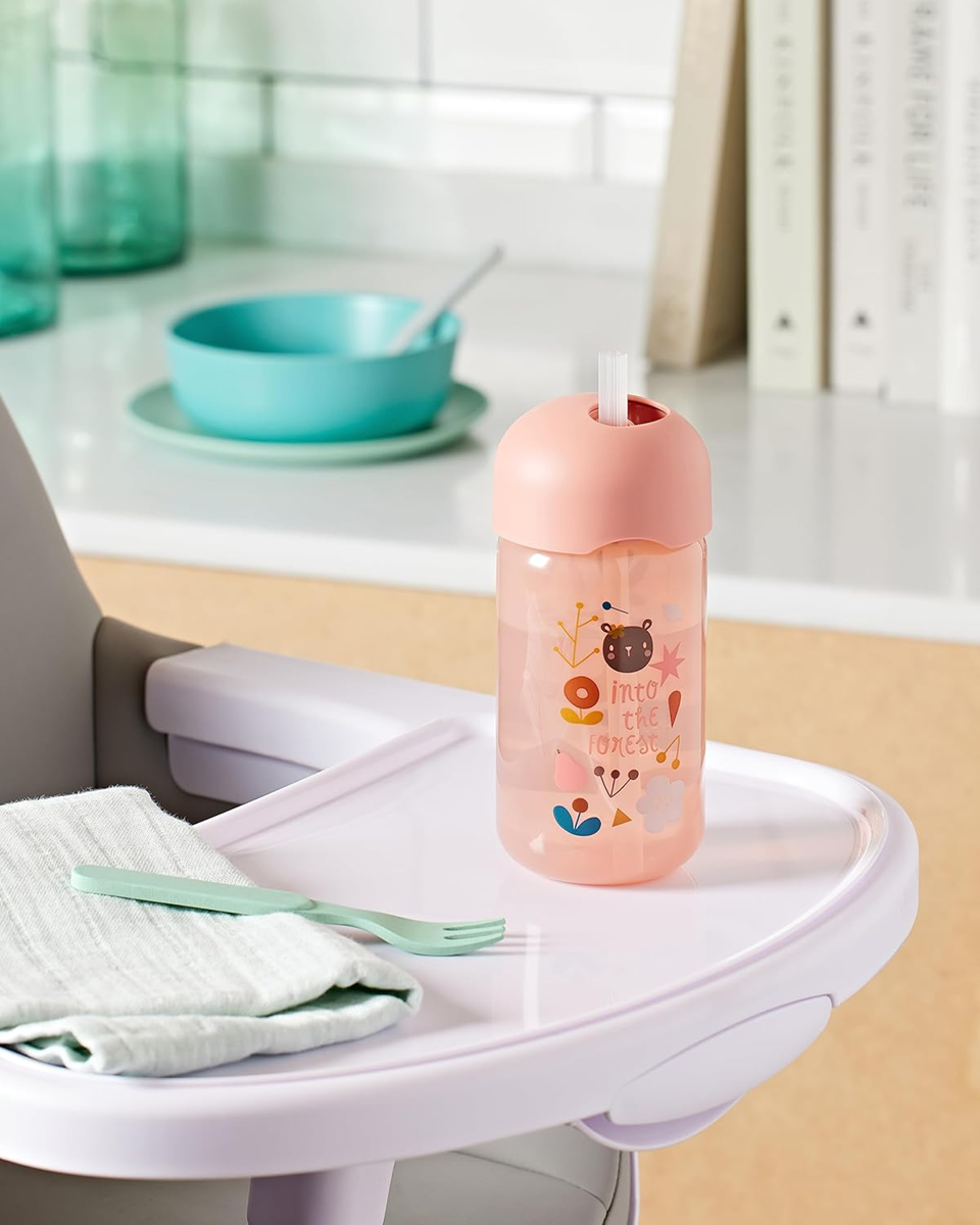SUAVINEX Szívószálas Tanulópohár, cseppmentes pohár szívószállal, 340 ml, 18 hónap+