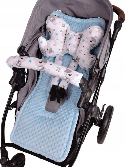 MEDI PARTNERS inserto per passeggino farfalla copertina cuscino 4 pezzi MINKY
