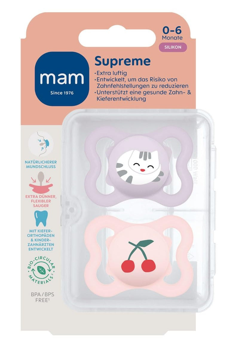 MAM Supreme smoczek uspokajający silikonowy 0-6 m x2