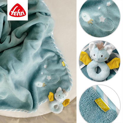FEHN Little Castle baby blanket 75x100 cm with rattle