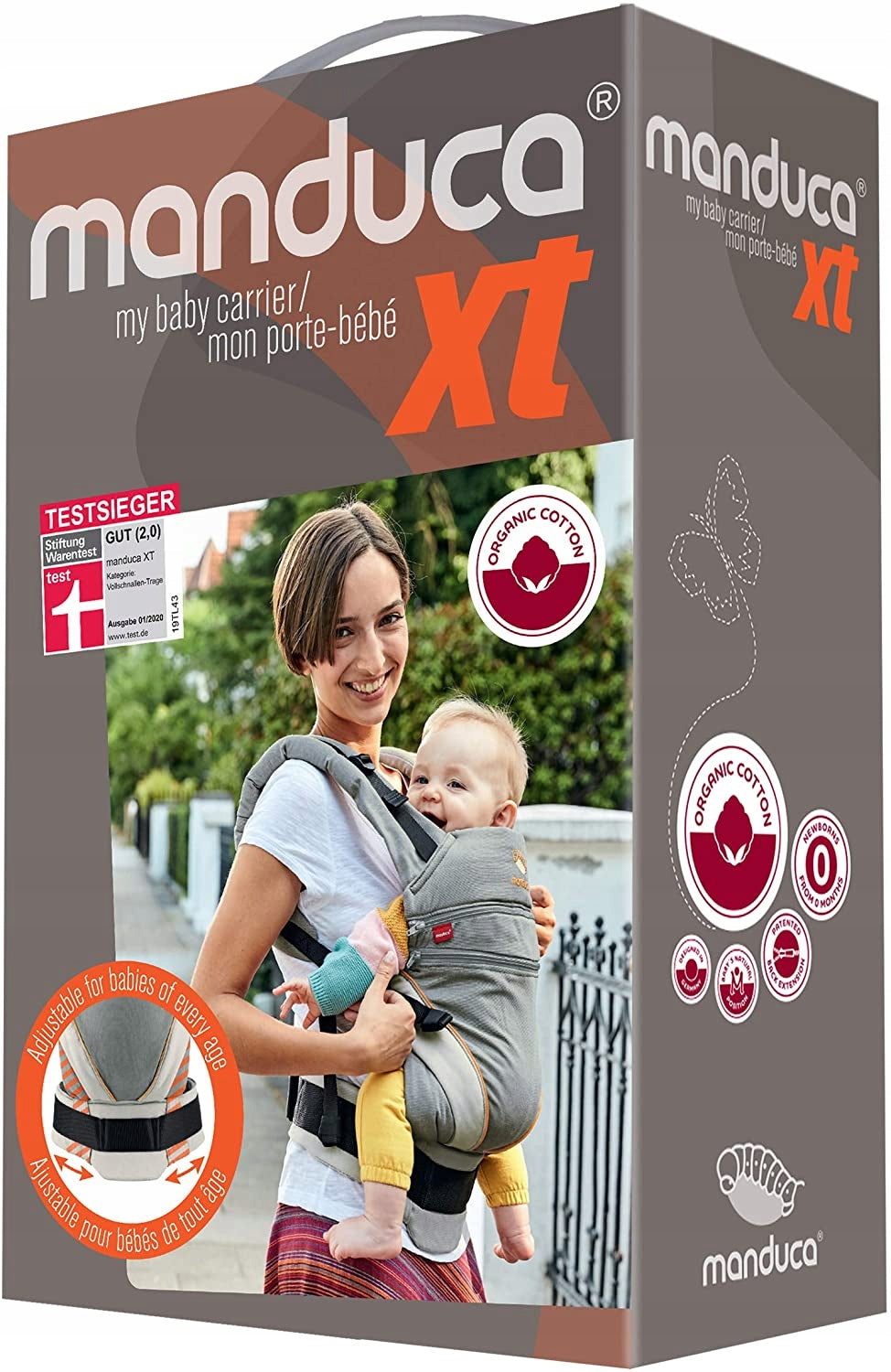 MANDUCA XT marsupiu cu cataramă din bumbac organic