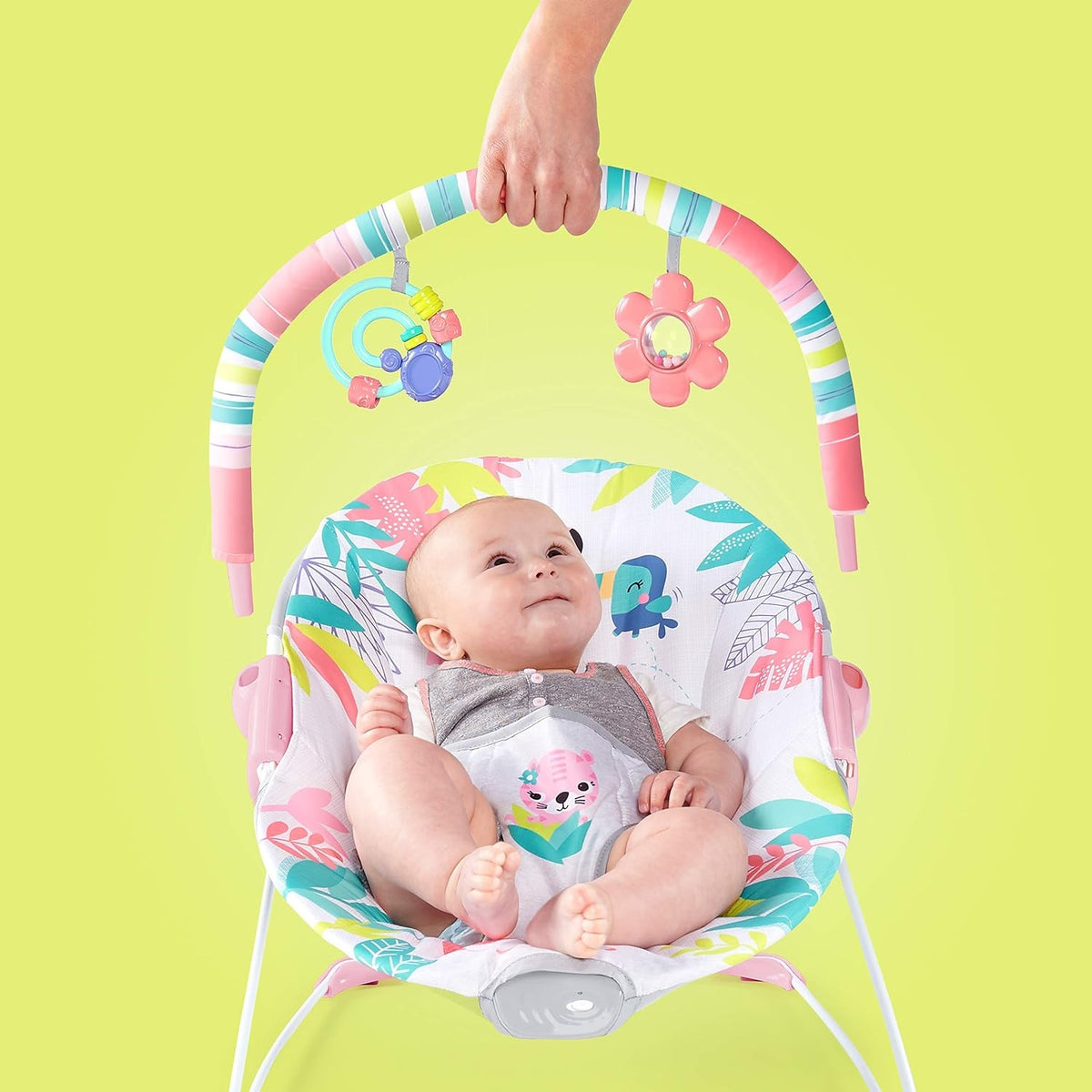 BRIGHT STARTS Flamingo Vibes leżaczek z wibracjami