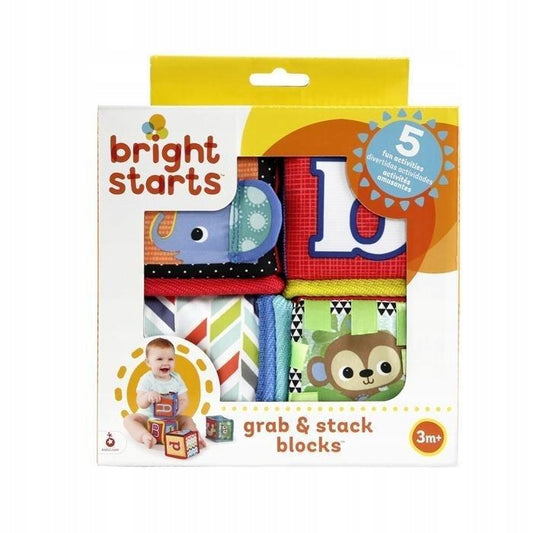 BRIGHT STARTS puha oktató építőkockák GRAB & STACK