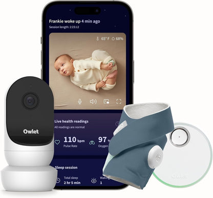 OWLET babyphone vidéo Cam 2 + chaussettes pour la mesure des fonctions vitales Dream Sock "O"