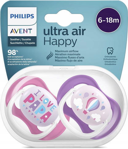 PHILIPS AVENT Ultra Air HAPPY succhietti x 2 6-18 mesi