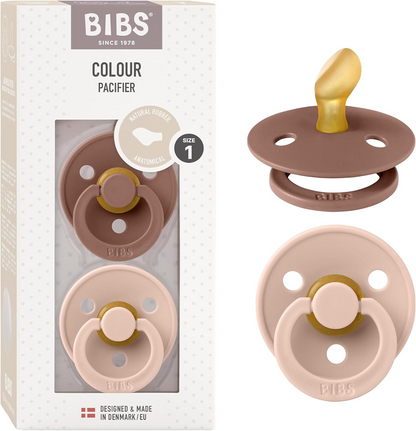 BIBS COLOUR dudlíky uklidňující 2pack kaučuk 0-6 měsíců ANATOMICKÉ