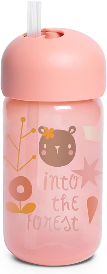 SUAVINEX Szívószálas Tanulópohár, cseppmentes pohár szívószállal, 340 ml, 18 hónap+