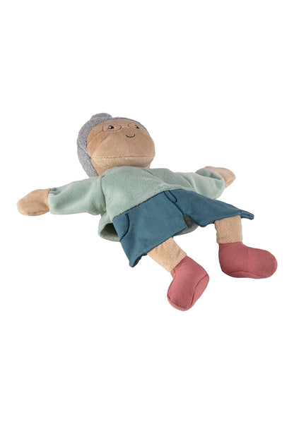 Sterntaler Oma Grandma hand puppet with glasses and necklace